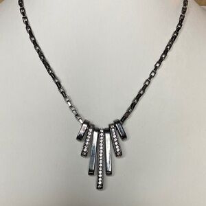 Hematite and Crystal Accent necklace